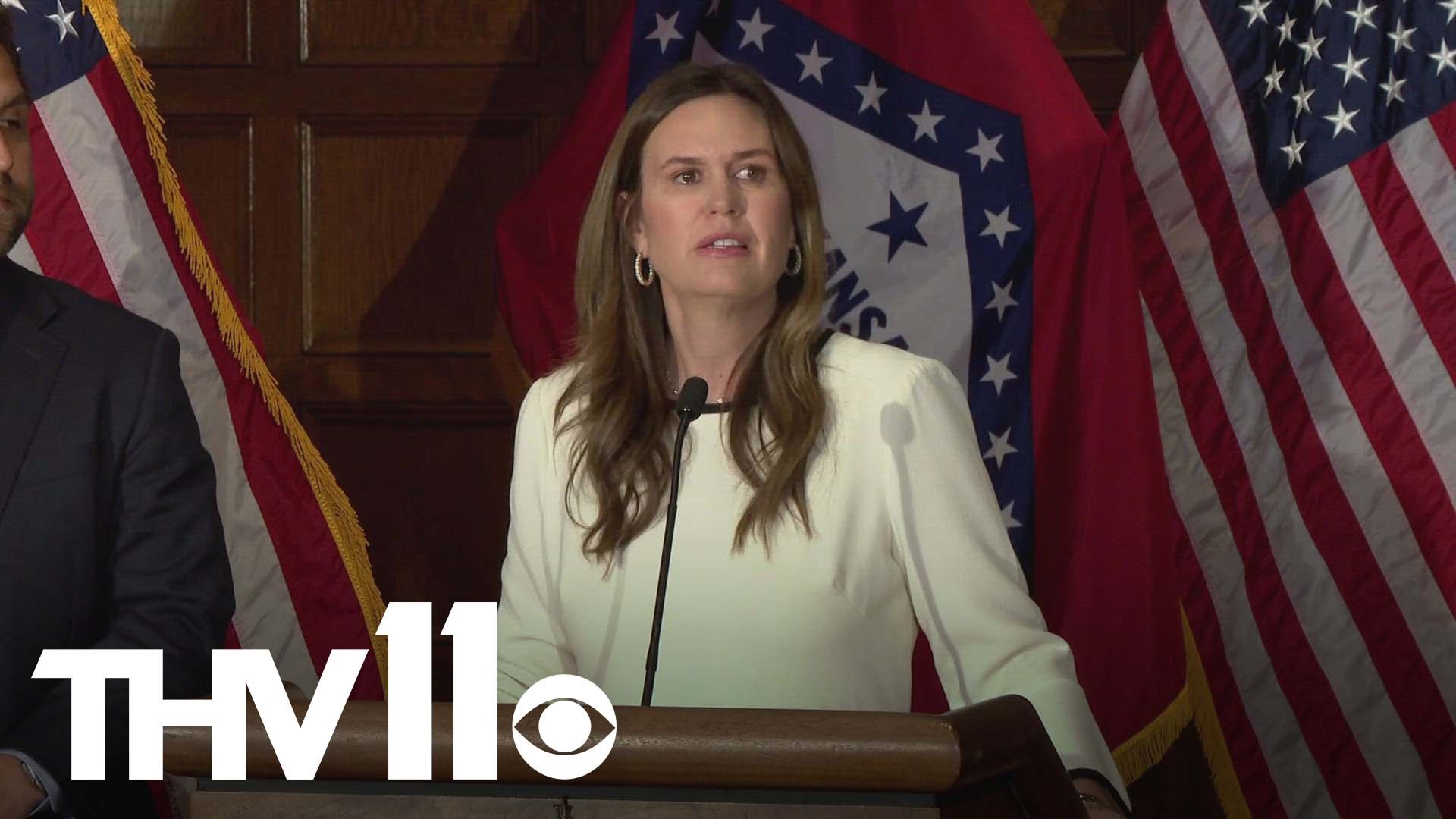 Gov. Sarah Sanders on Friday announced a special session that will focus on tax cuts for Arkansans and reforms to the state's FOIA laws.