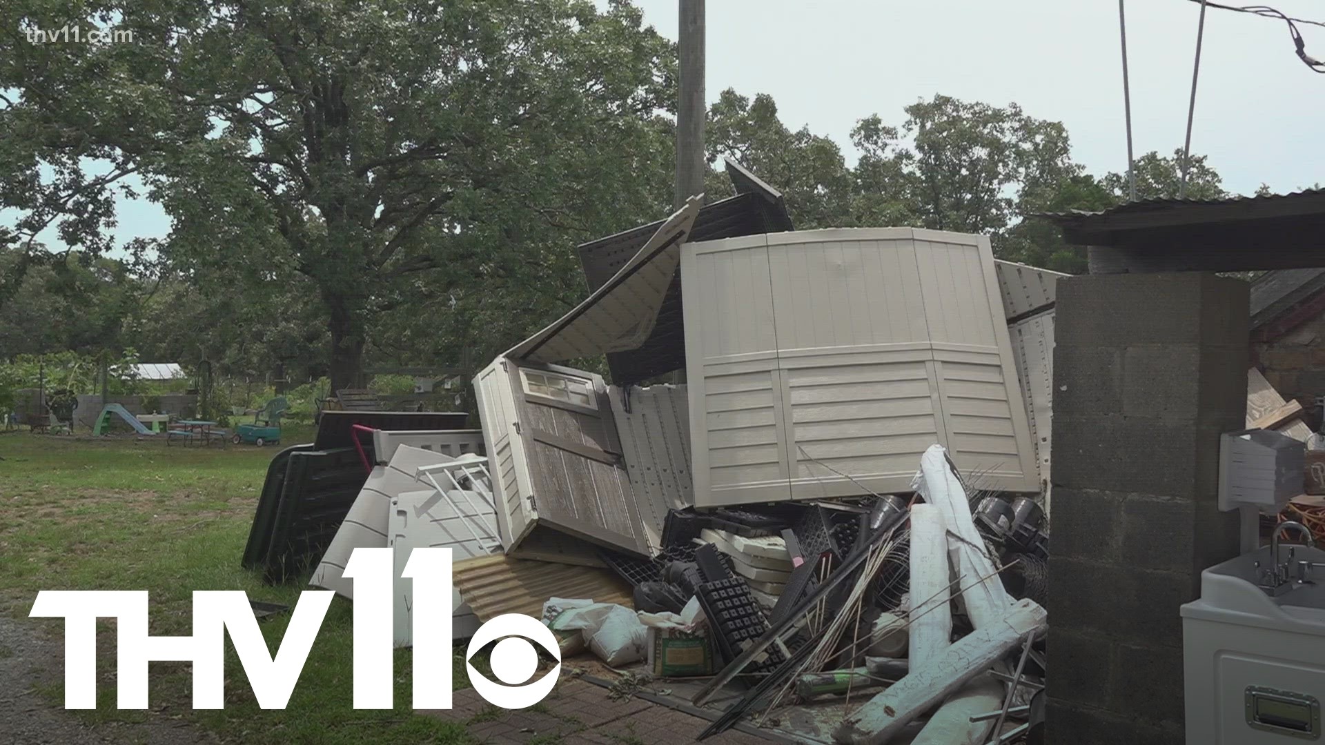 People in North Little Rock are still working to clean up the damage left behind from Sunday's storms.