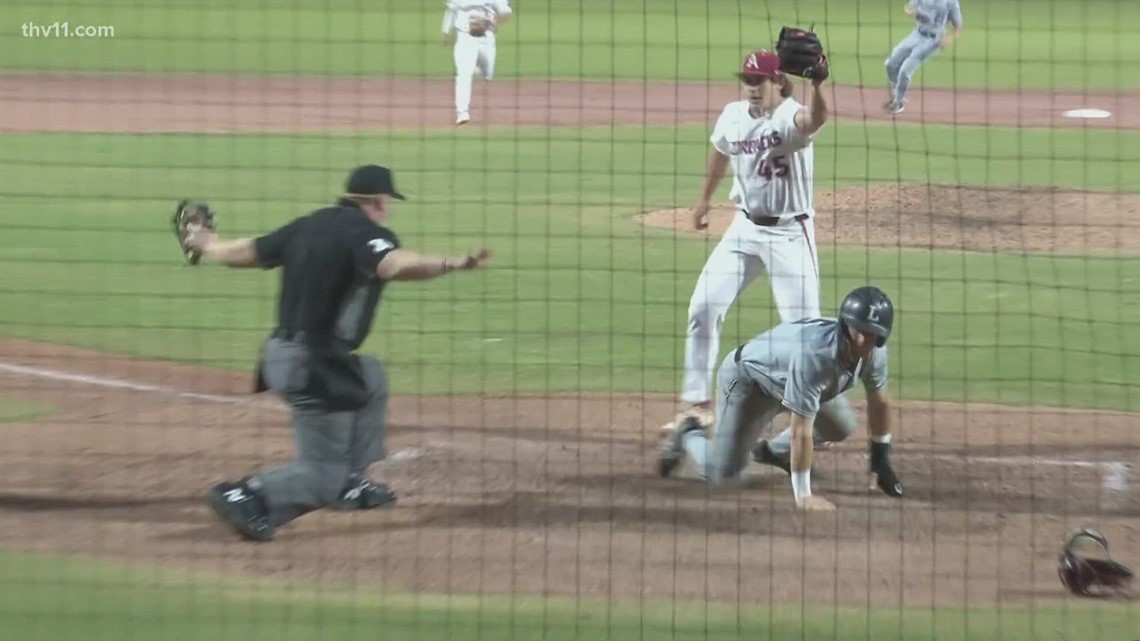 No. 6 Arkansas commits errors against falls in extras