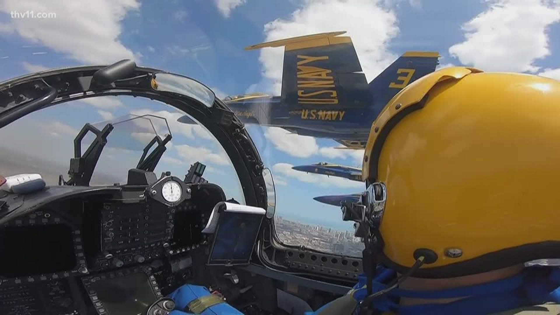 The Blue Angels will fly over Little Rock this afternoon.