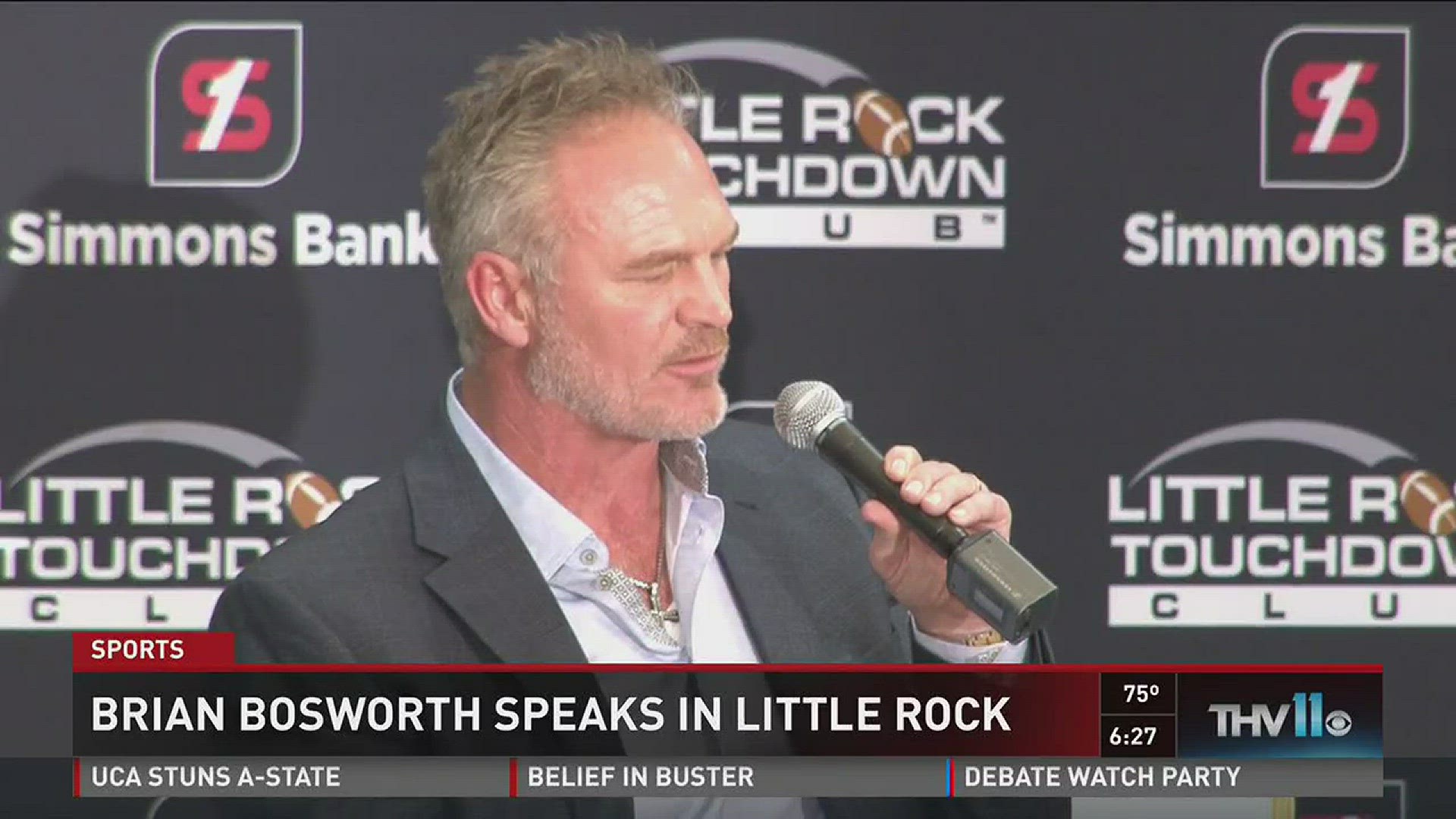 Brian 'The Boz' Bosworth speaks in Little Rock