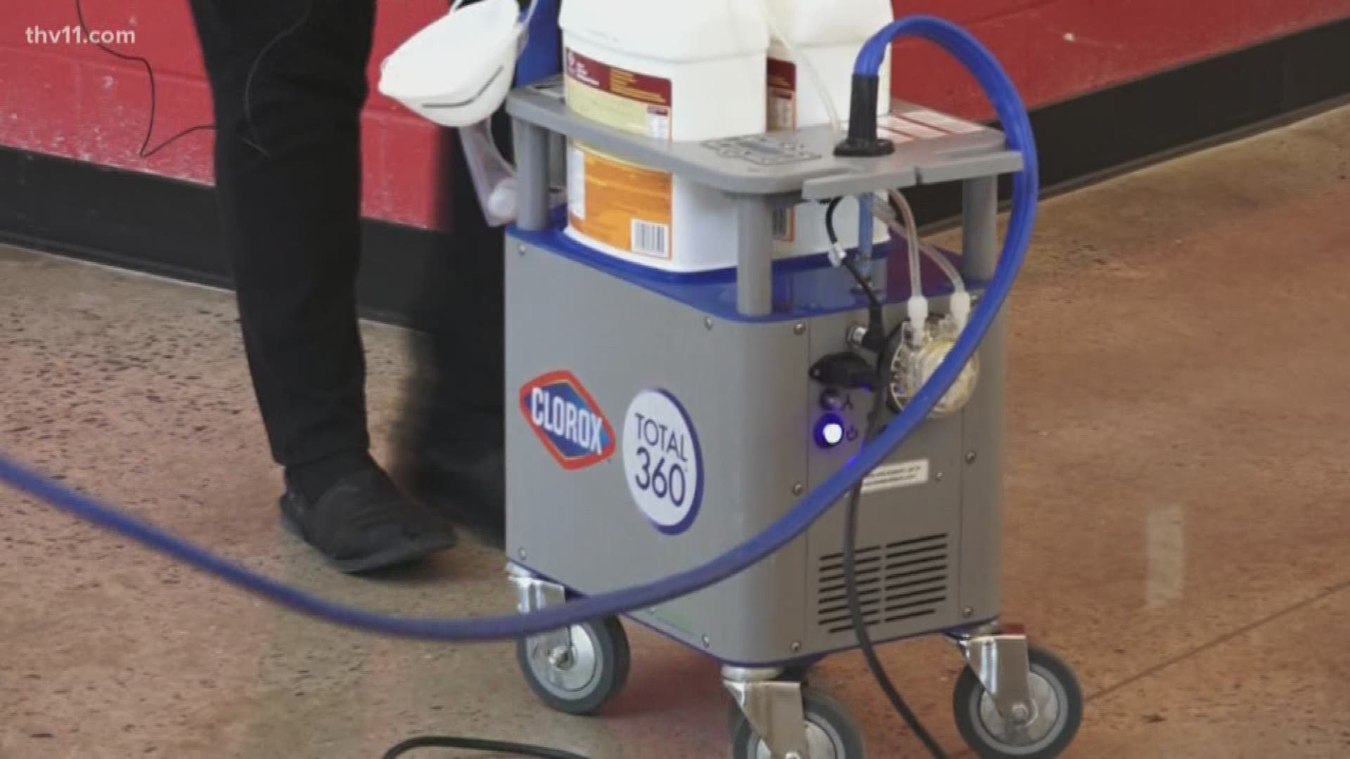 A new cleaning system is deployed in schools with hopes of stopping the flu in its tracks. When the doors closed to students in Maumelle, cleaning crews got to work.