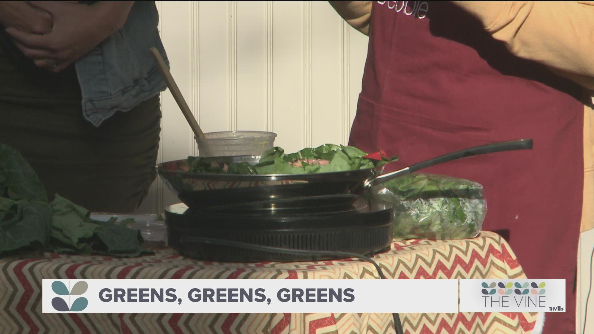 Debbie Arnold from Dining With Debbie uses greens braised or stewed, in soups, stews or salads! They're also rich in vitamins A, B, E and K and high in fiber.