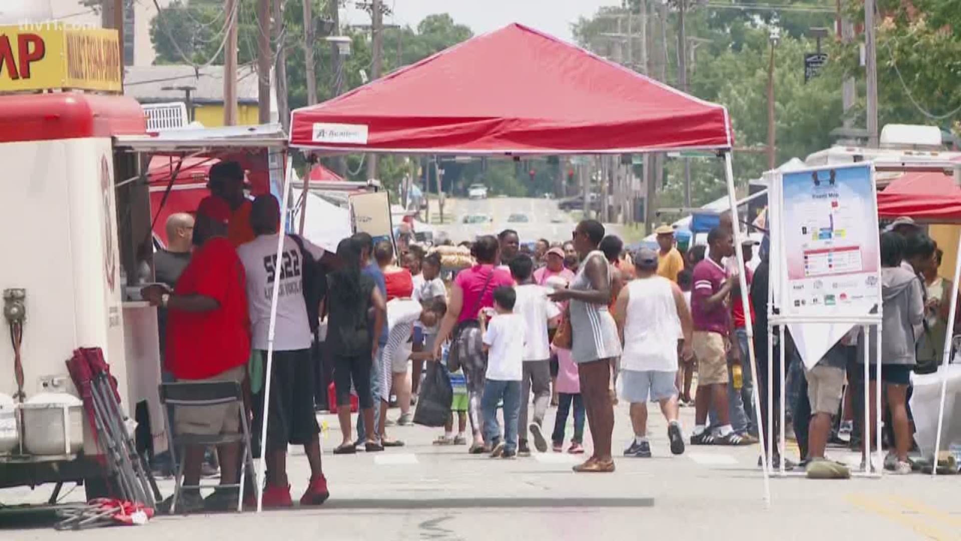 A busy day in downtown Little Rock with lots of people celebrating 'Juneteenth!'