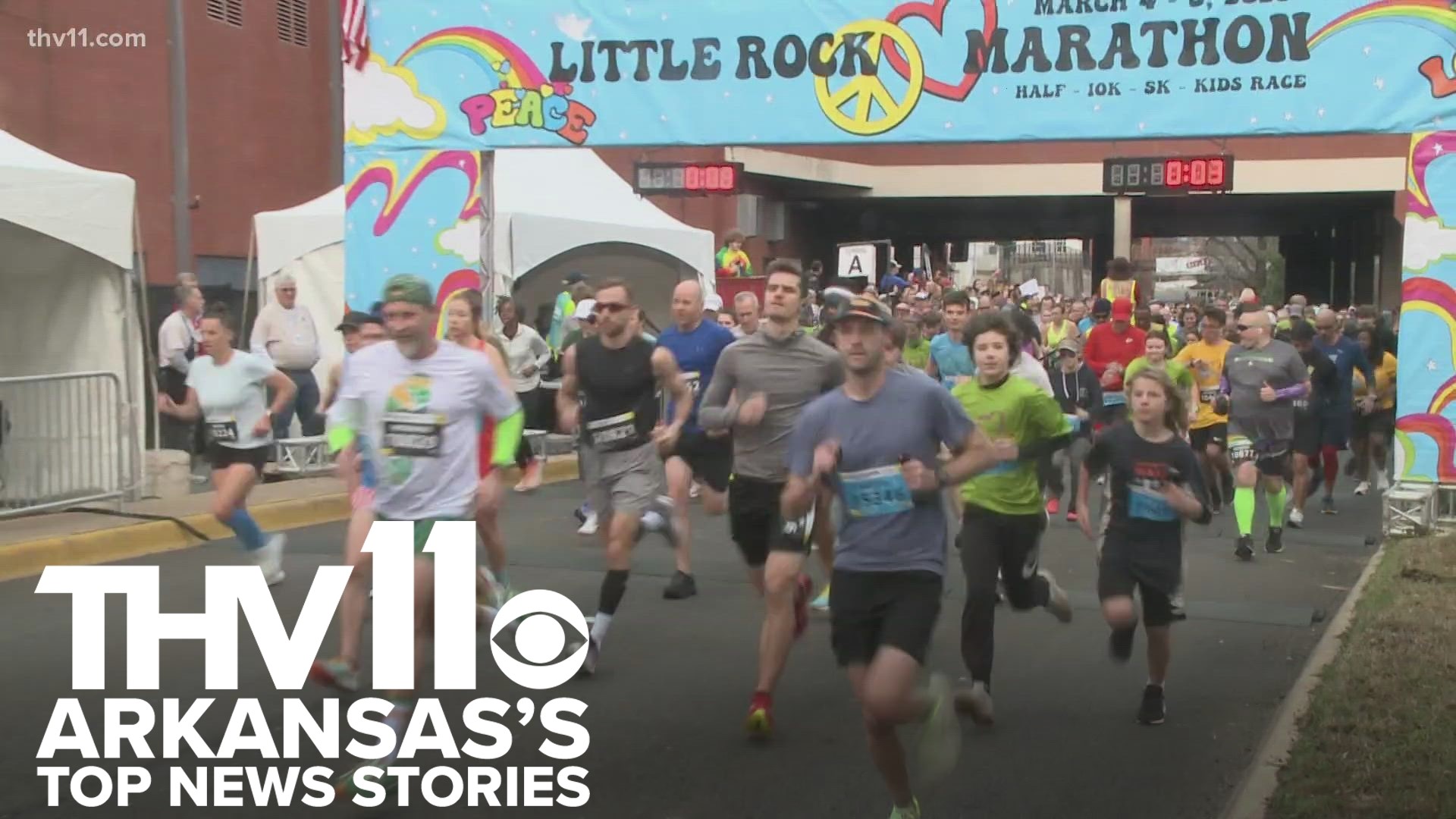 Ashley Godwin presents Arkansas's top news stories for March 4, 2023, including a man running with a purpose at the Little Rock Marathon.