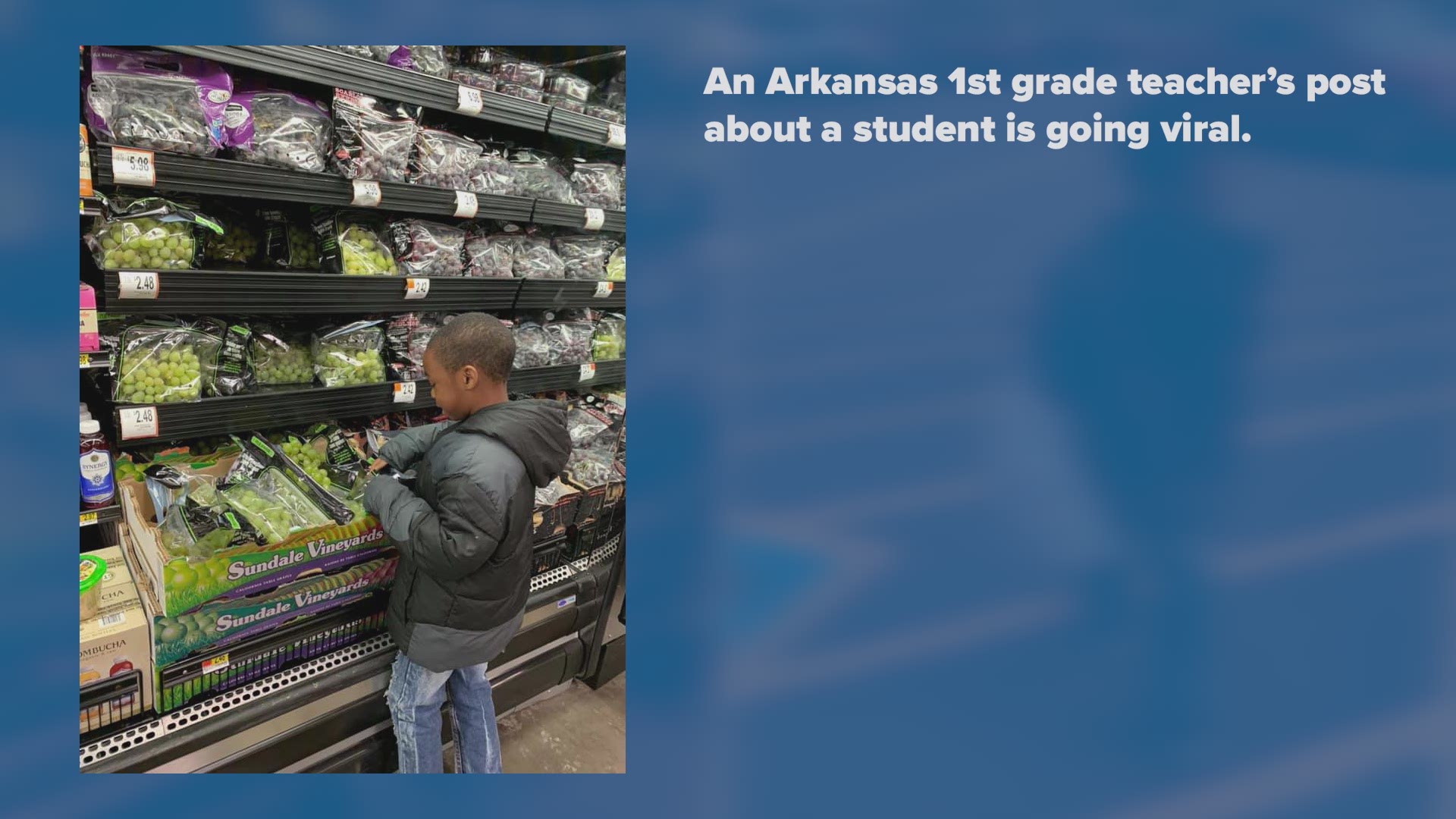An Arkansas 1st grade teacher's post about one of her students is going viral after he earned a free lunch with the teacher and chose food for his family instead.