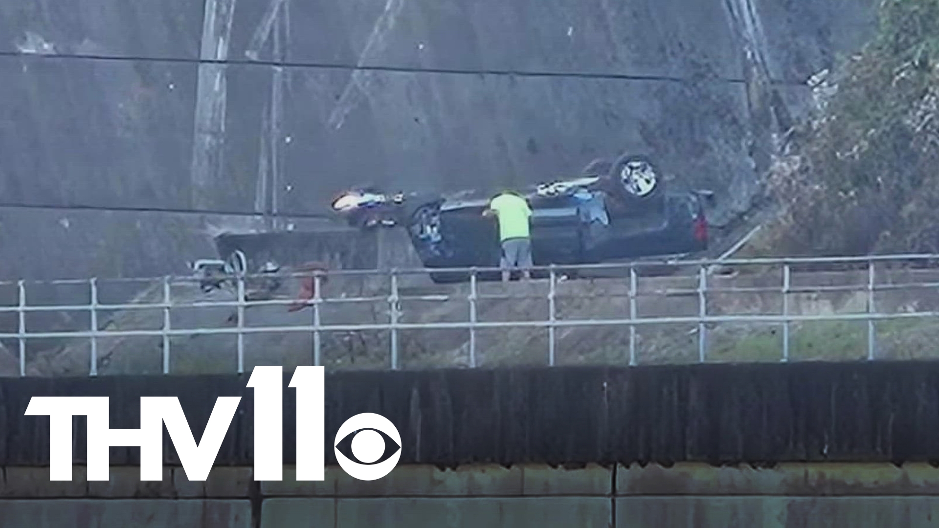 A truck drove through a fence at the Greers Ferry Lake Dam in Arkansas and ended up falling to the bottom of the dam.