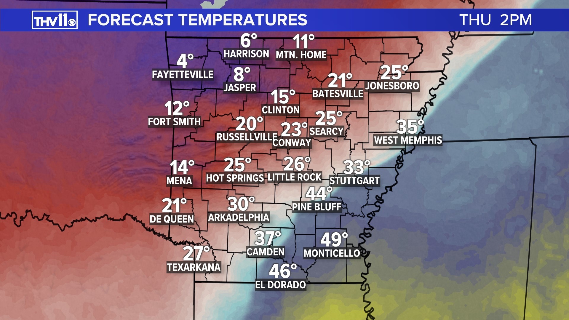 Bitter cold coming to Arkansas this week