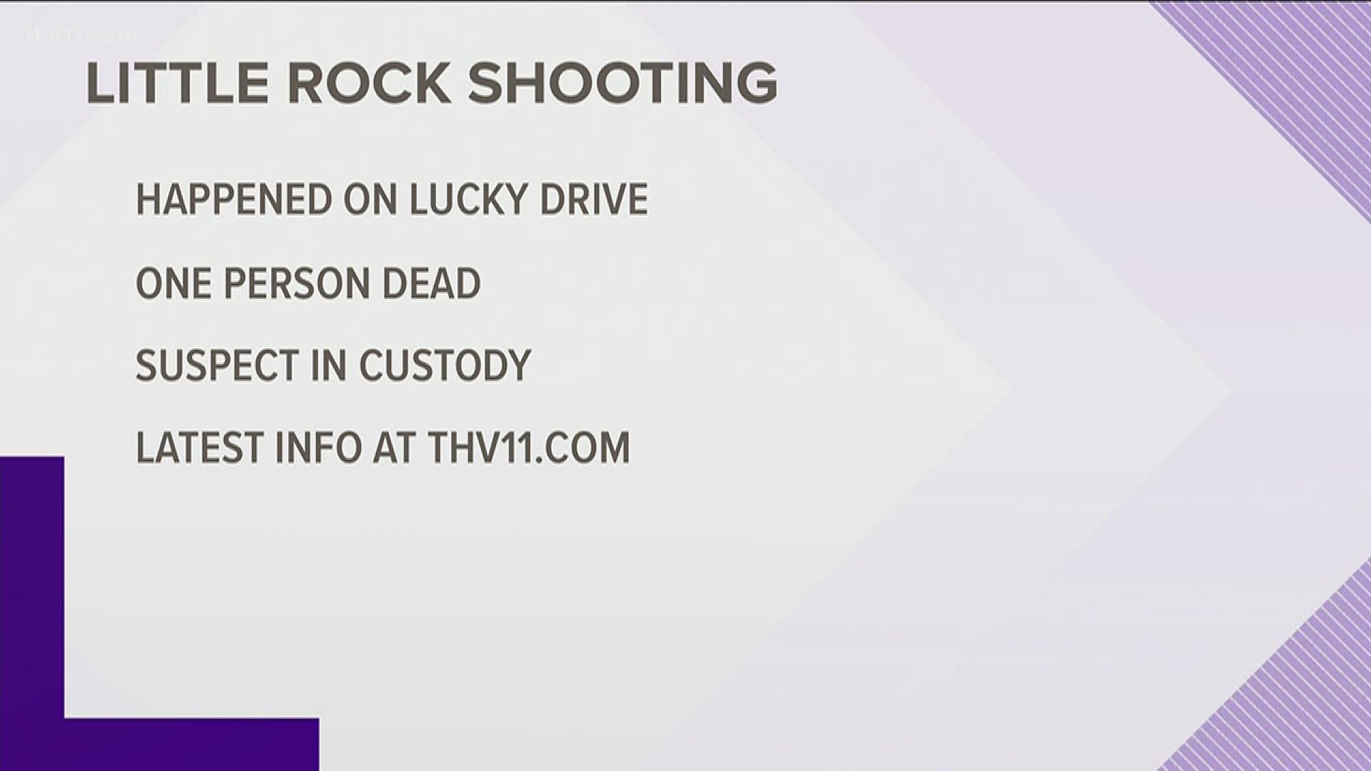 Police are investigating a shooting that left one dead on Lucky Drive.