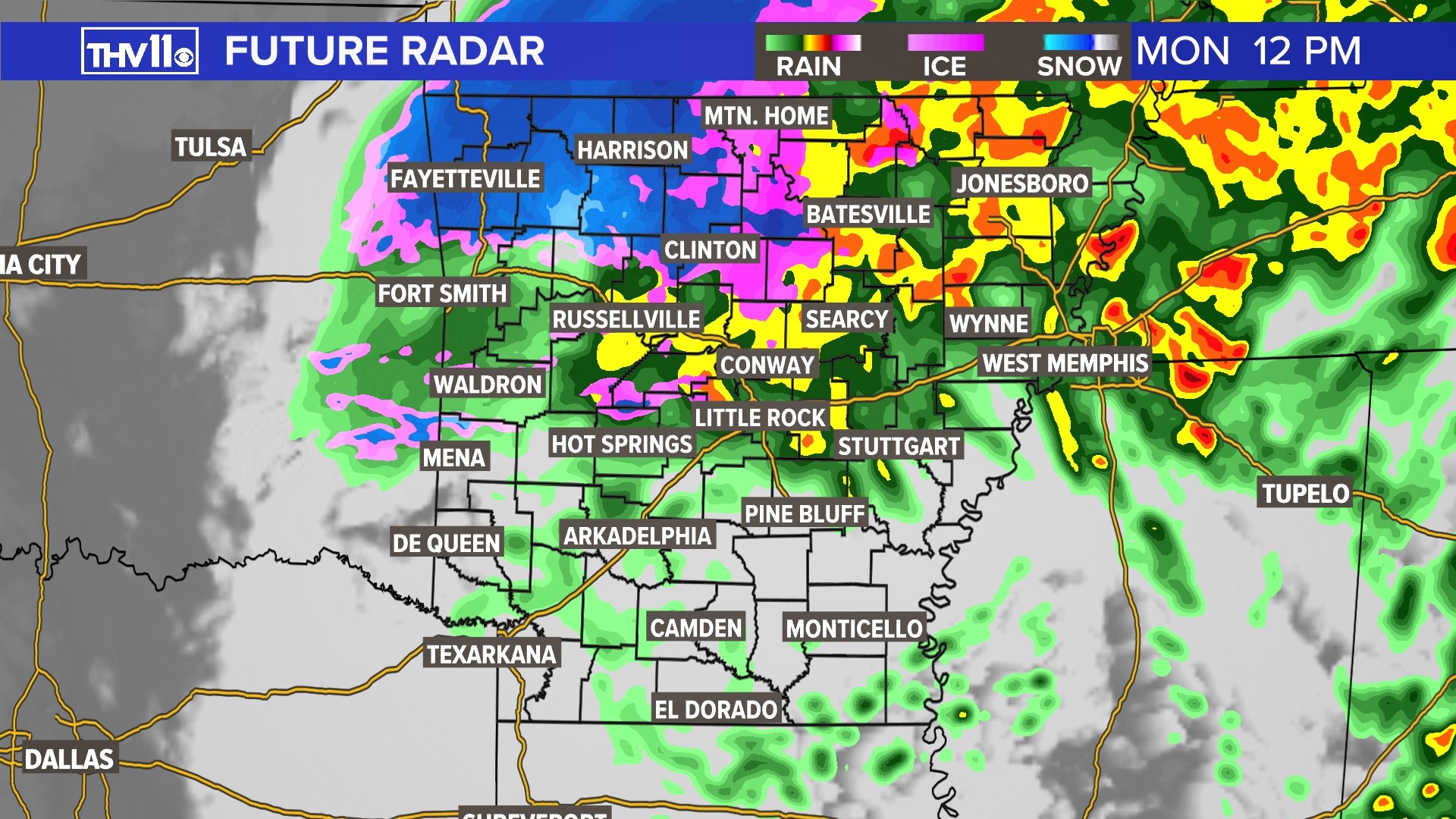 Winter weather to sweep Arkansas on Monday