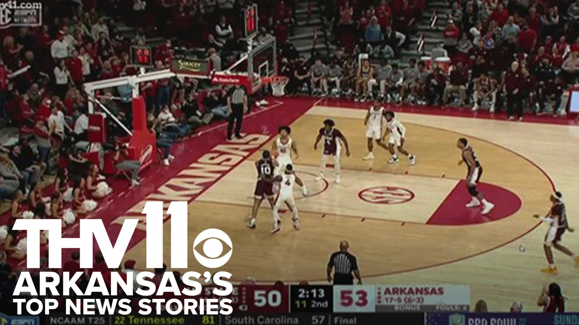 Michael Aaron deliver the top stories for Feb. 8, including the huge turnout expected on the hill for tonight's Razorback basketball game.