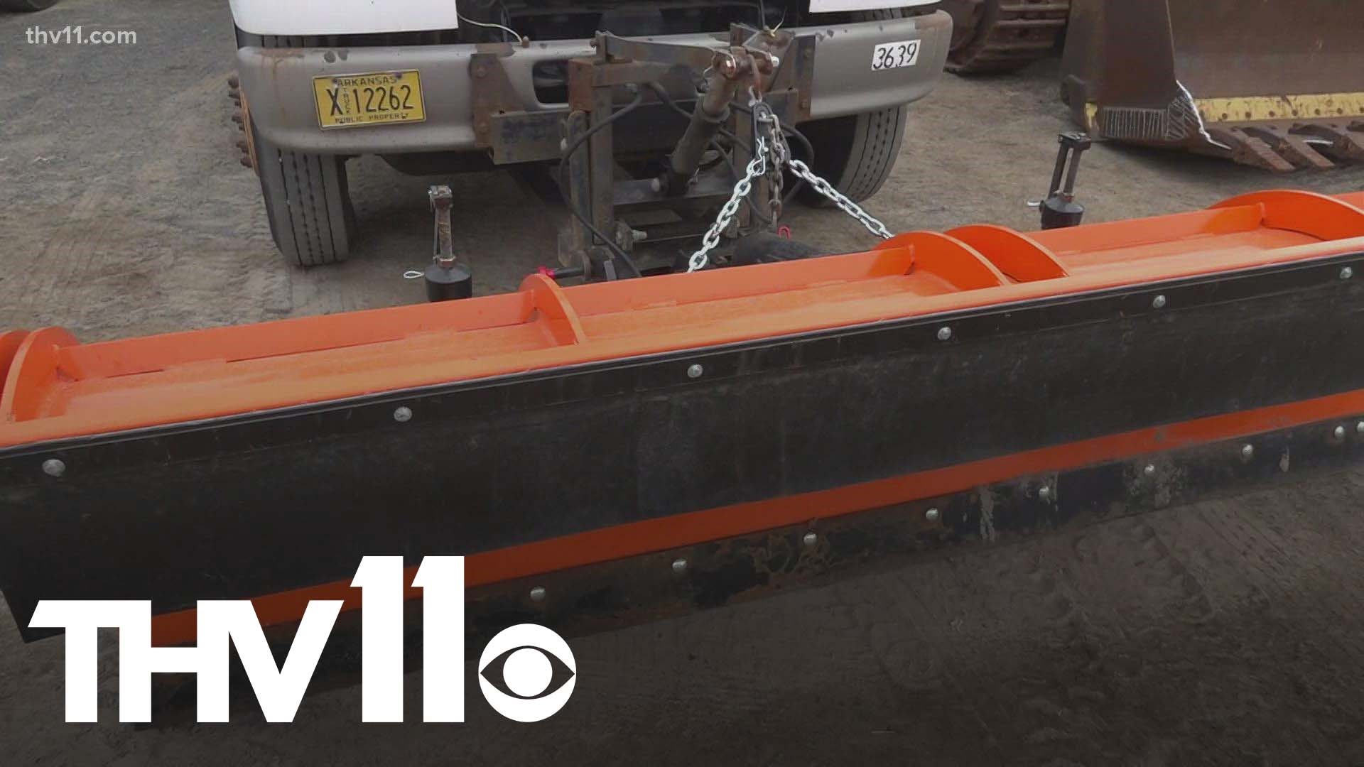 Crews throughout Arkansas have started gathering materials and getting the plows ready to hit the roads for potential winter weather in the coming days.