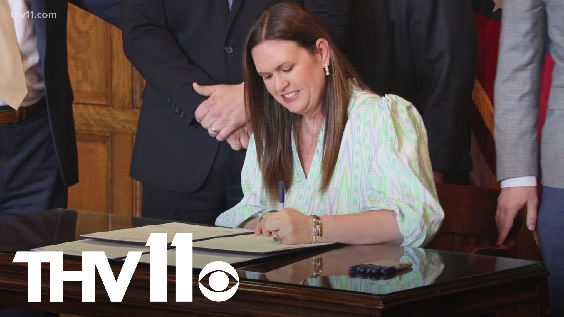 On Monday, Gov. Sarah Huckabee Sanders signed into law a measure cutting individual and corporate income taxes in Arkansas by $124 million a year.