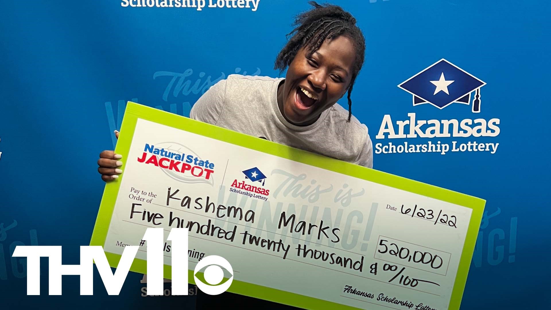 A Pine Bluff woman has officially claimed a record-high prize from the Natural State Jackpot, matching the winning numbers for a total of $520,000.