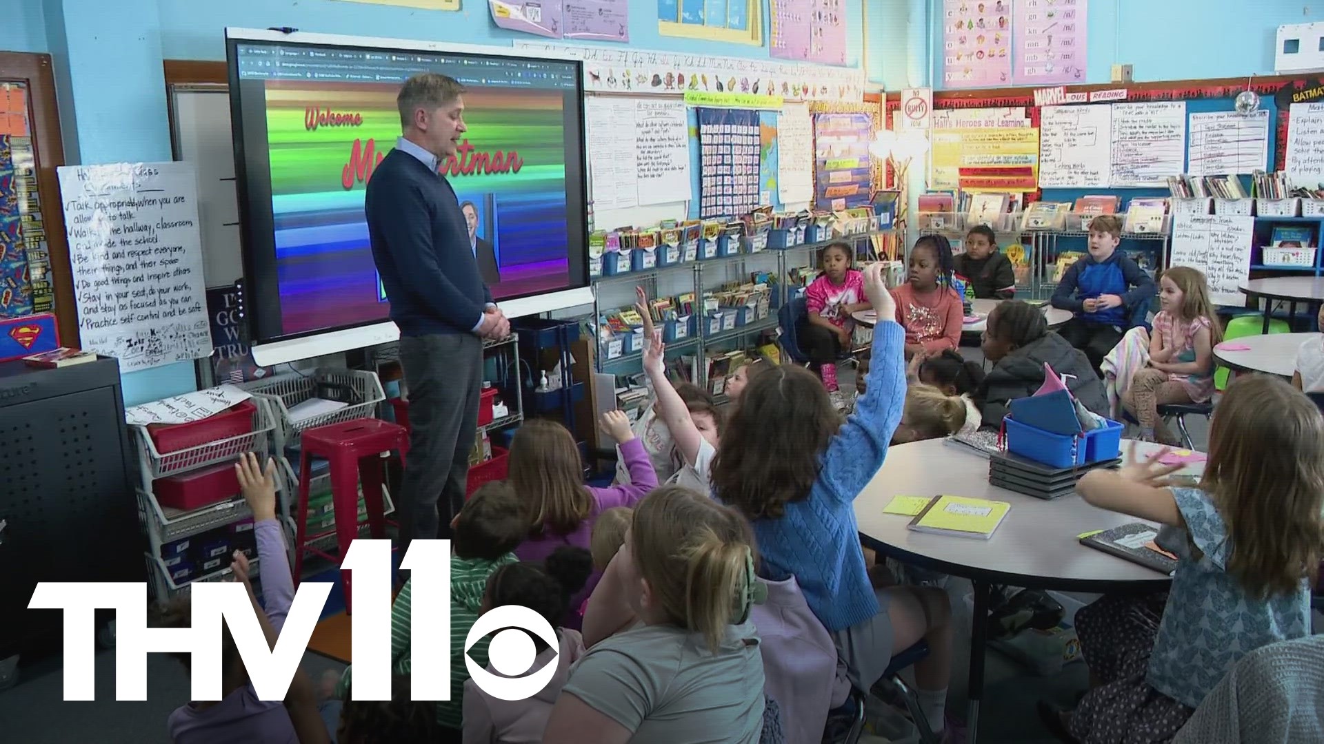 We all learn kindness at a young age, and students at Pulaski Heights Elementary were taught a lesson by someone they usually see on a television screen.