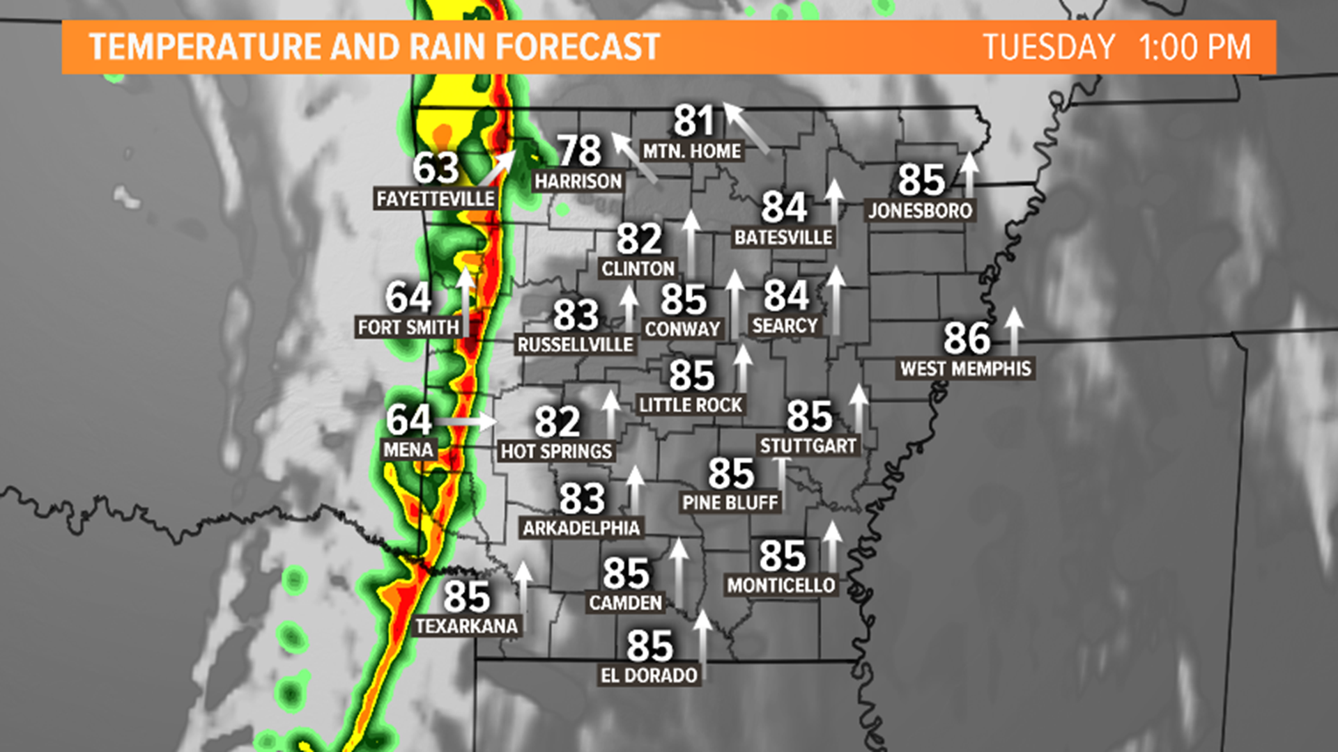 Tuesday Brings Cold Front, Strong Storms To Arkansas | Thv11.com