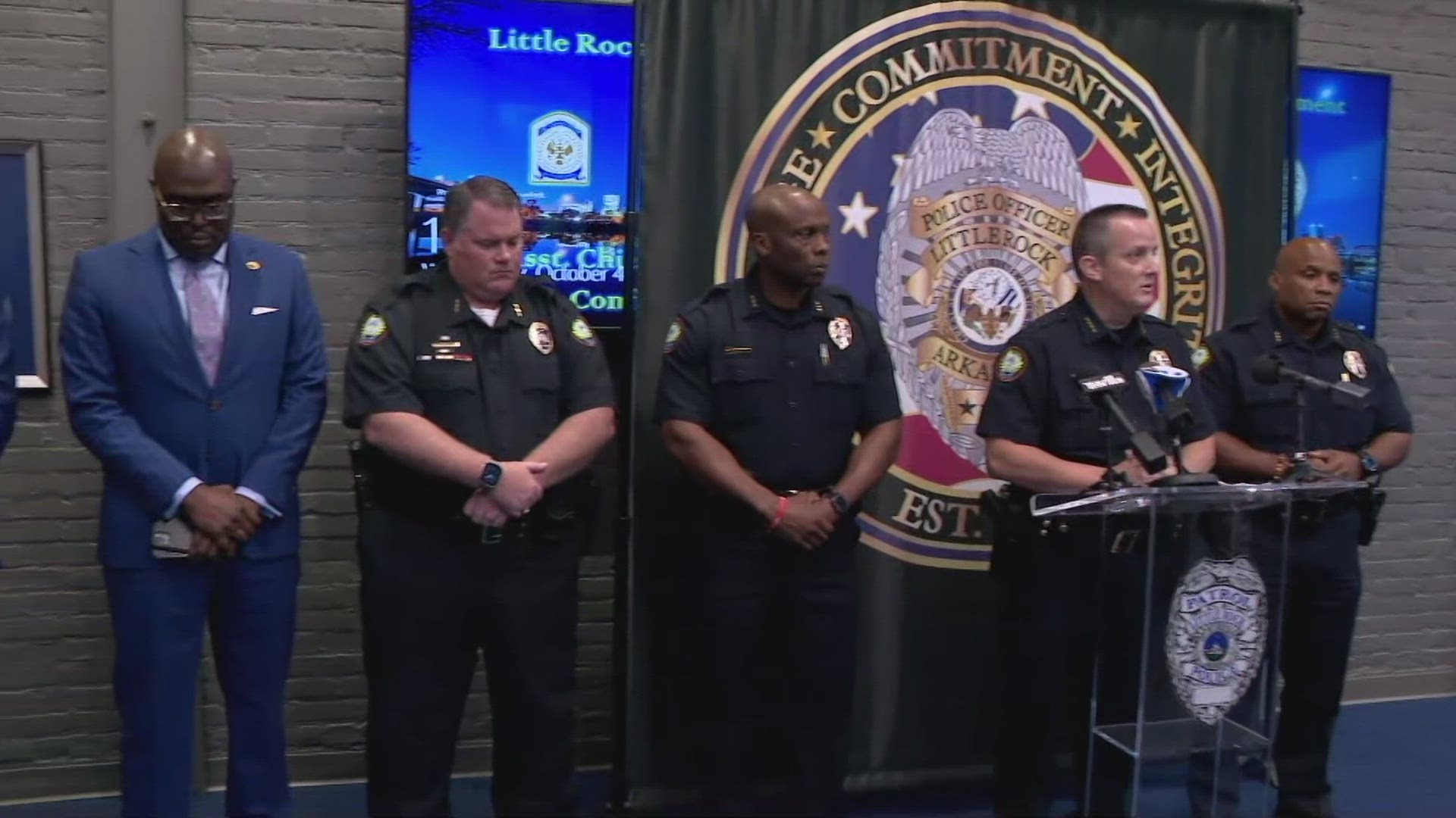 Little Rock police discuss after an officer with the department is being investigated for shooting the driver of a moving vehicle on Saturday.