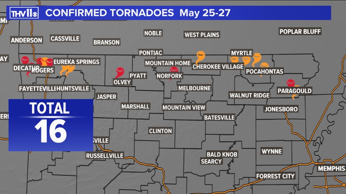 At least 16 tornadoes in northern Arkansas | thv11.com