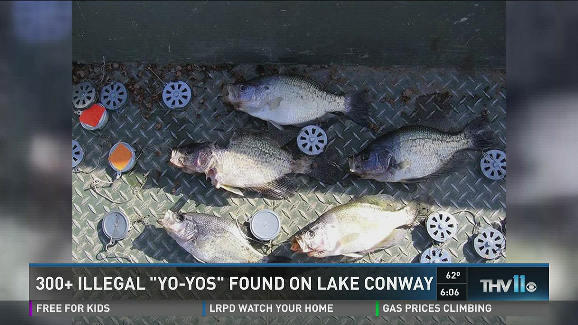 More than 300 illegal fishing devices removed from Ark. lake