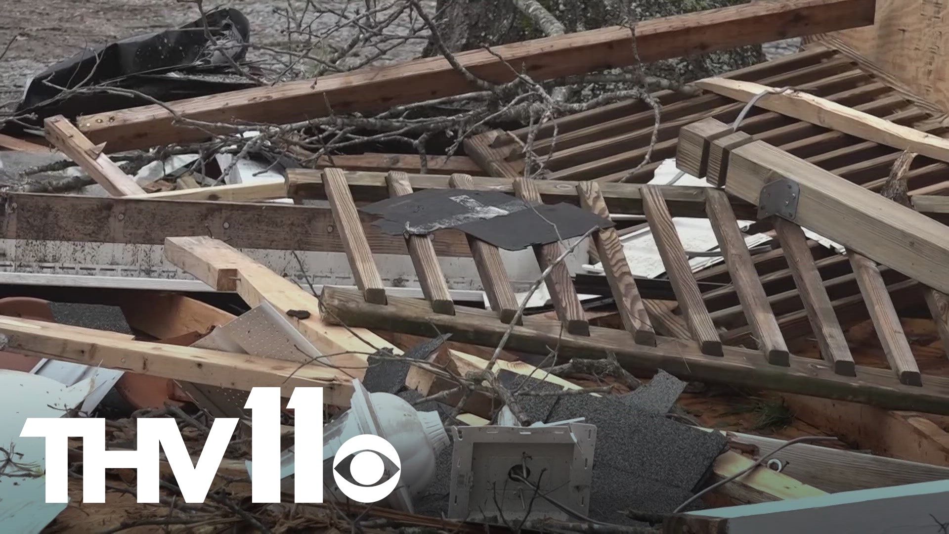 Saline County crews were hard at work in Sardis and East End as they cleaned up trees and debris from Friday night's EF1 tornado.