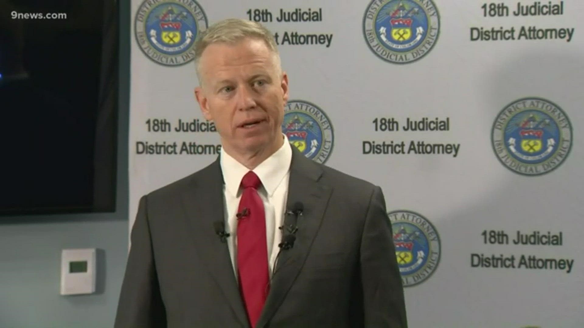 DA George Brauchler said his office first learned of the incident 257 days after it happened. He says Officer Nate Meier's BAC can't be used in court.