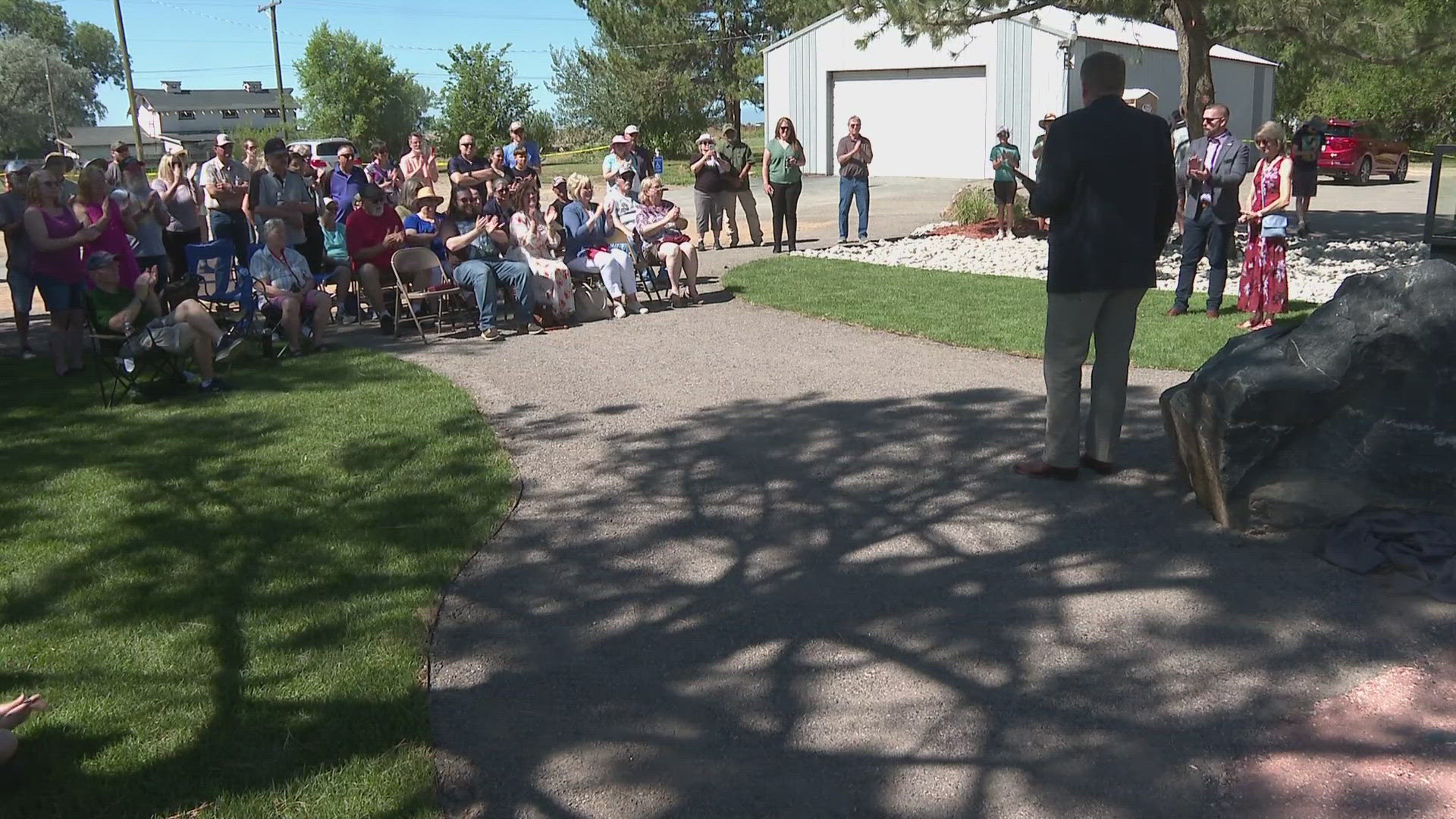 A meteorite that crashed into a Johnstown funeral service 100 years ago returned to the site Saturday.