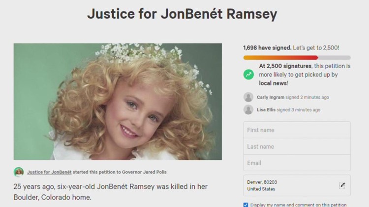 Colorado governor will review petition to transfer JonBenét Ramsey case