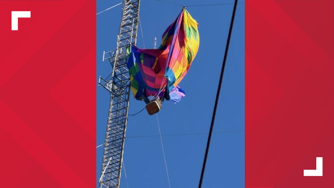 Two rescued after hot air balloon crashes into radio tower in Texas