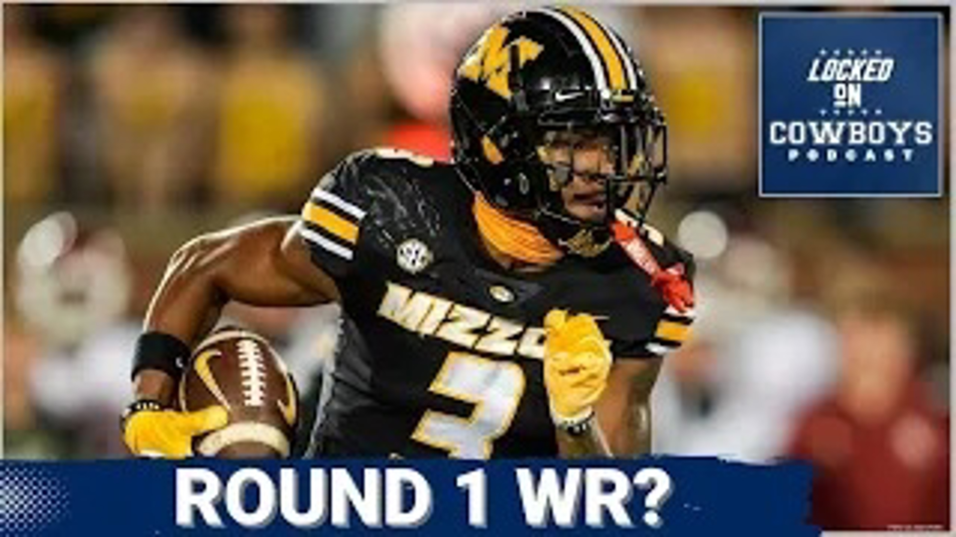 Dane Brugler of The Athletic released his first mock draft of the year and had the Dallas Cowboys selecting Missouri WR Luther Burden III.