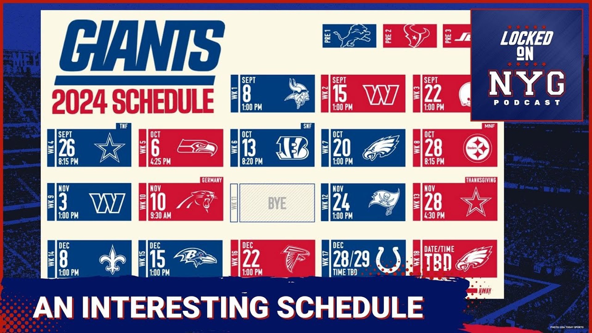 New York Giants 2024 Schedule Takeaways