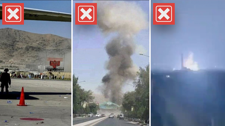 No, these images and video do not show the explosions near Kabul’s airport