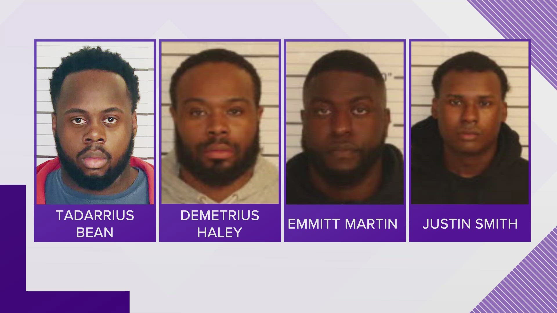 Tadarrius Bean, Justin, Smith, Haley, and Emmitt Martin have pleaded not guilty to federal charges.