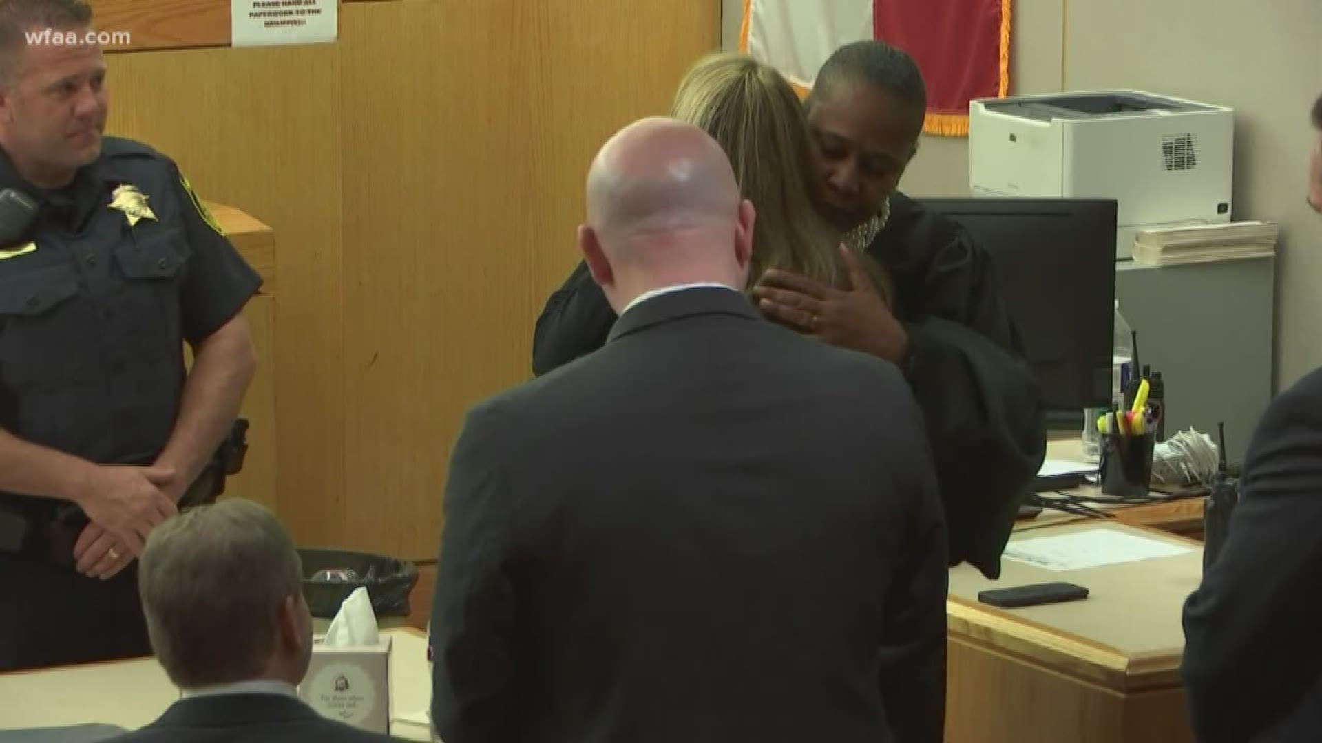 Judge hugs Amber Guyger, hands her bible after sentencing