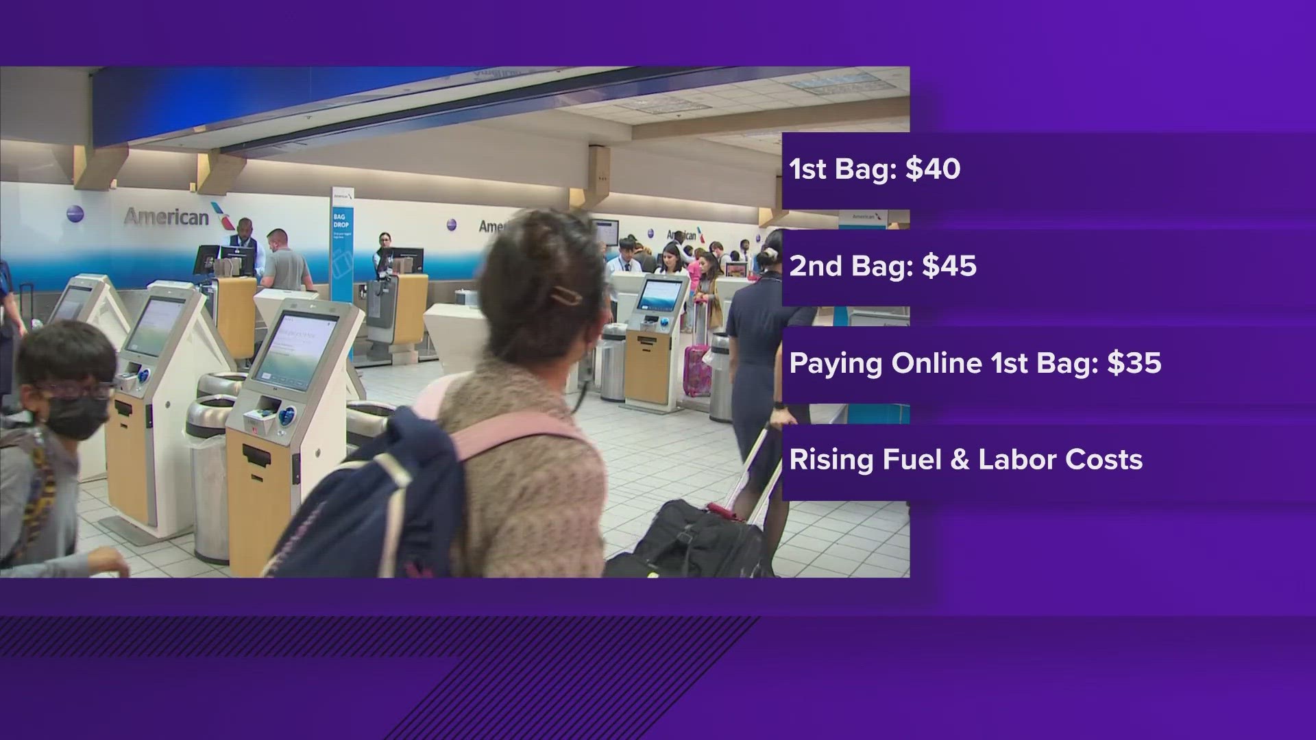 American Airlines checked baggage fee price raised