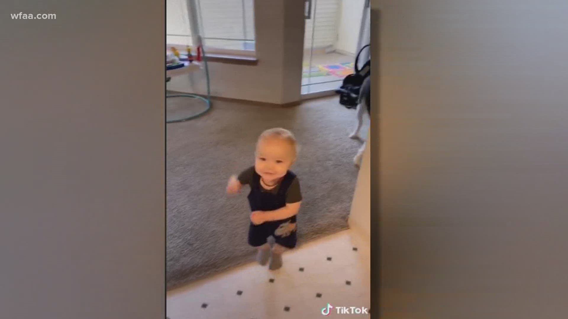 Chelsey Nicole posted this video of her son to TikTok saying, "Anytime I think he's doing something he's not supposed to, I play this song and he comes a dancing."