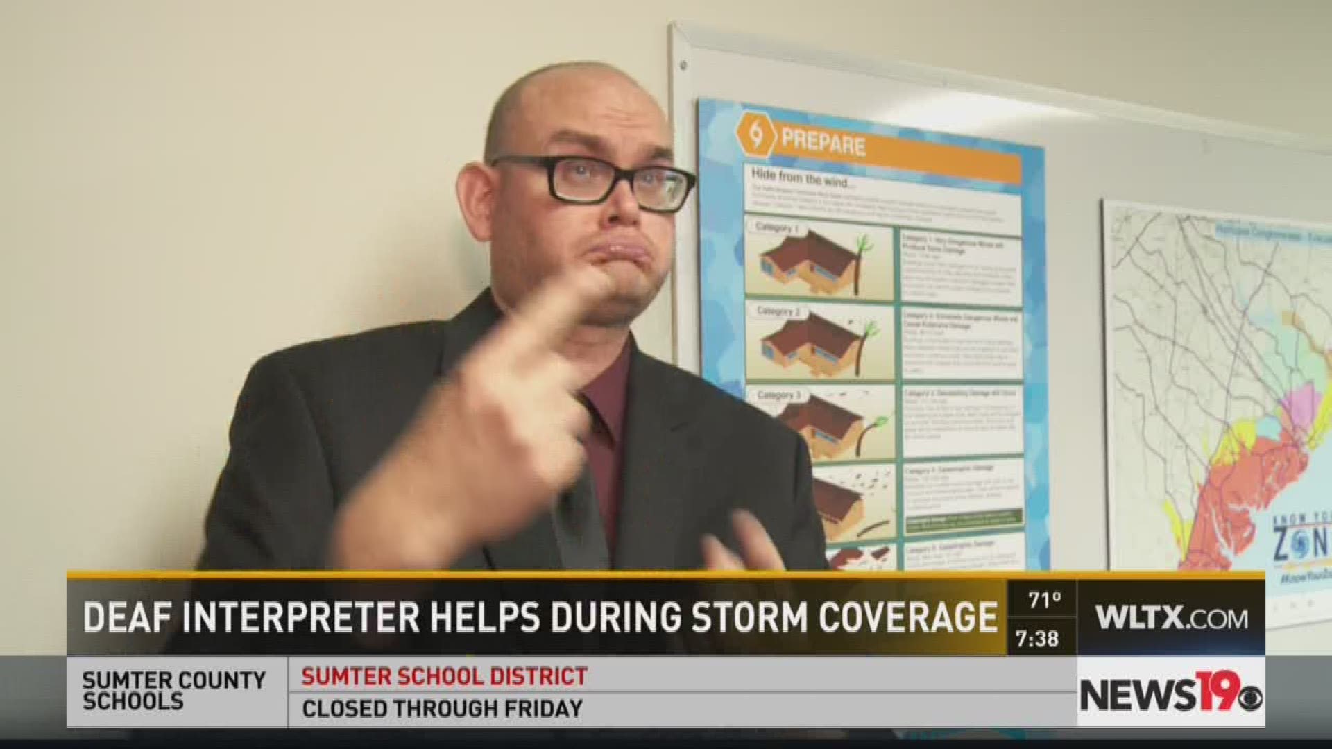 Deaf interpreter helps during storm coverage 