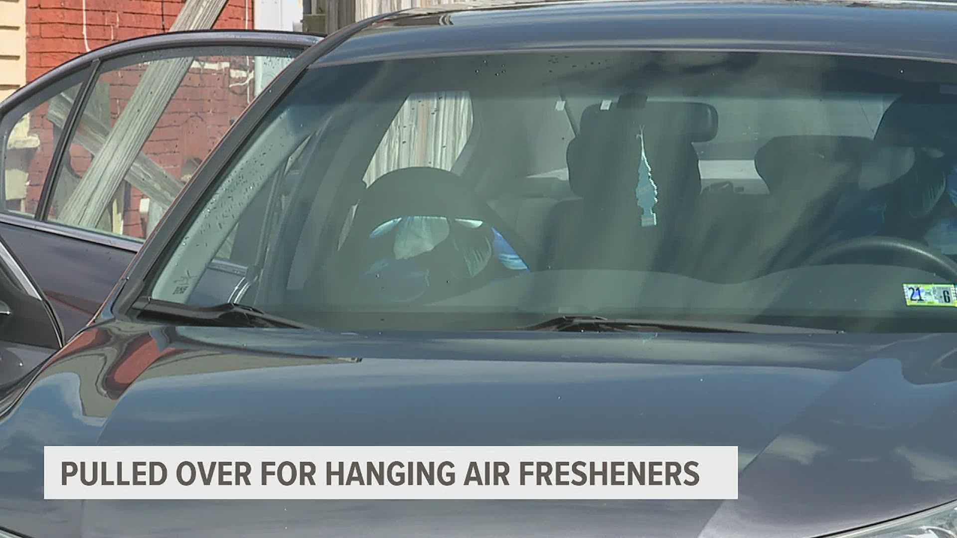 In Pennsylvania and at least five other states, drivers are prohibited from hanging objects from their rearview mirrors, including decorations and air fresheners.