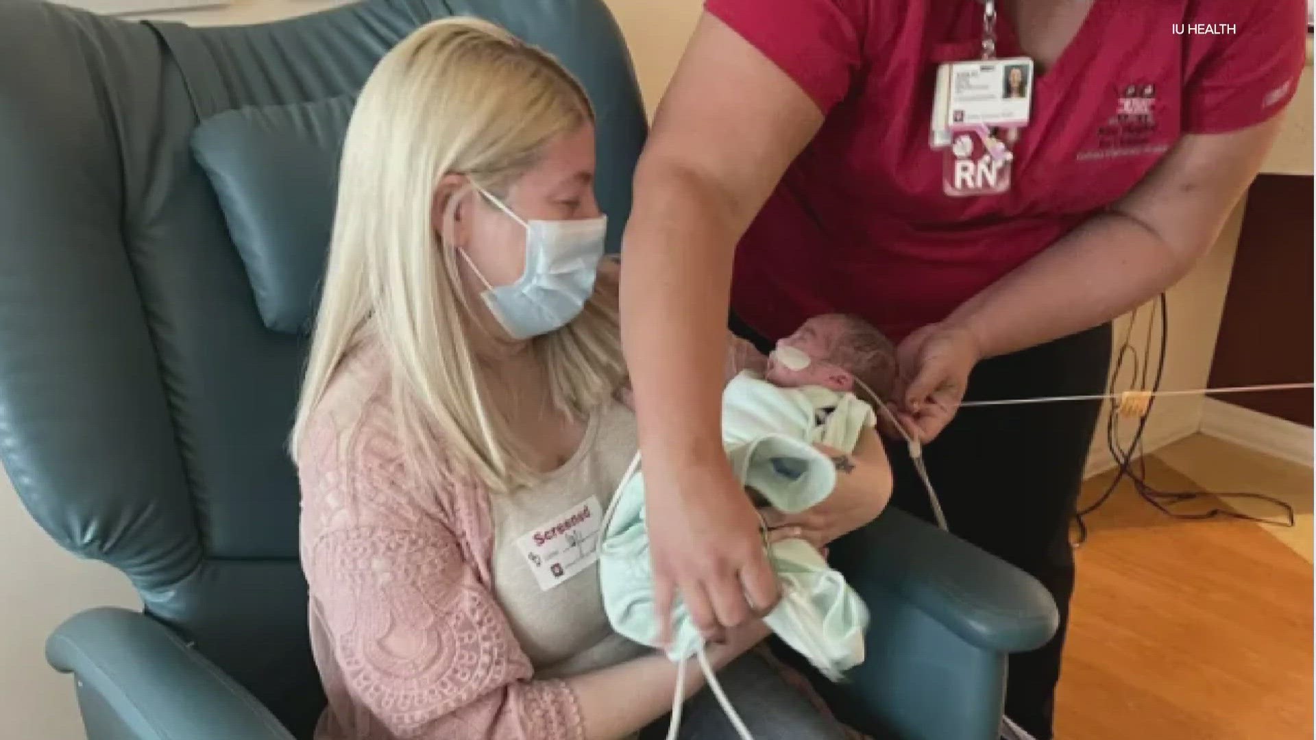 A pregnant mother who was on life support with COVID finally met the staff that saved her and her baby's life.