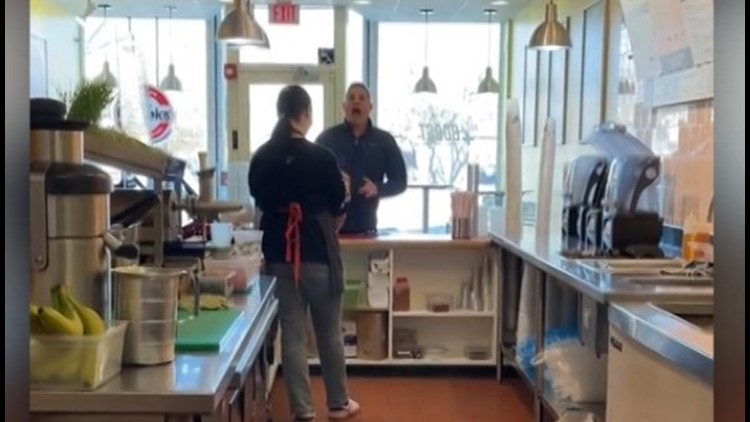 Viral video shows Fairfield man yelling racist remarks at employees, throwing drink; now he’s been fired