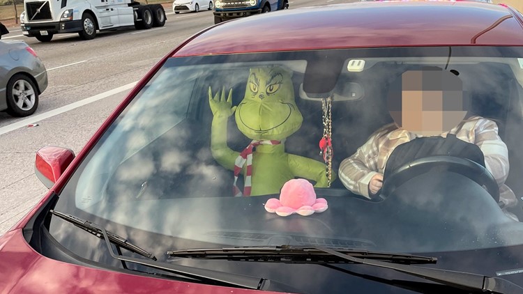 Driver cited for carpooling with inflatable Grinch