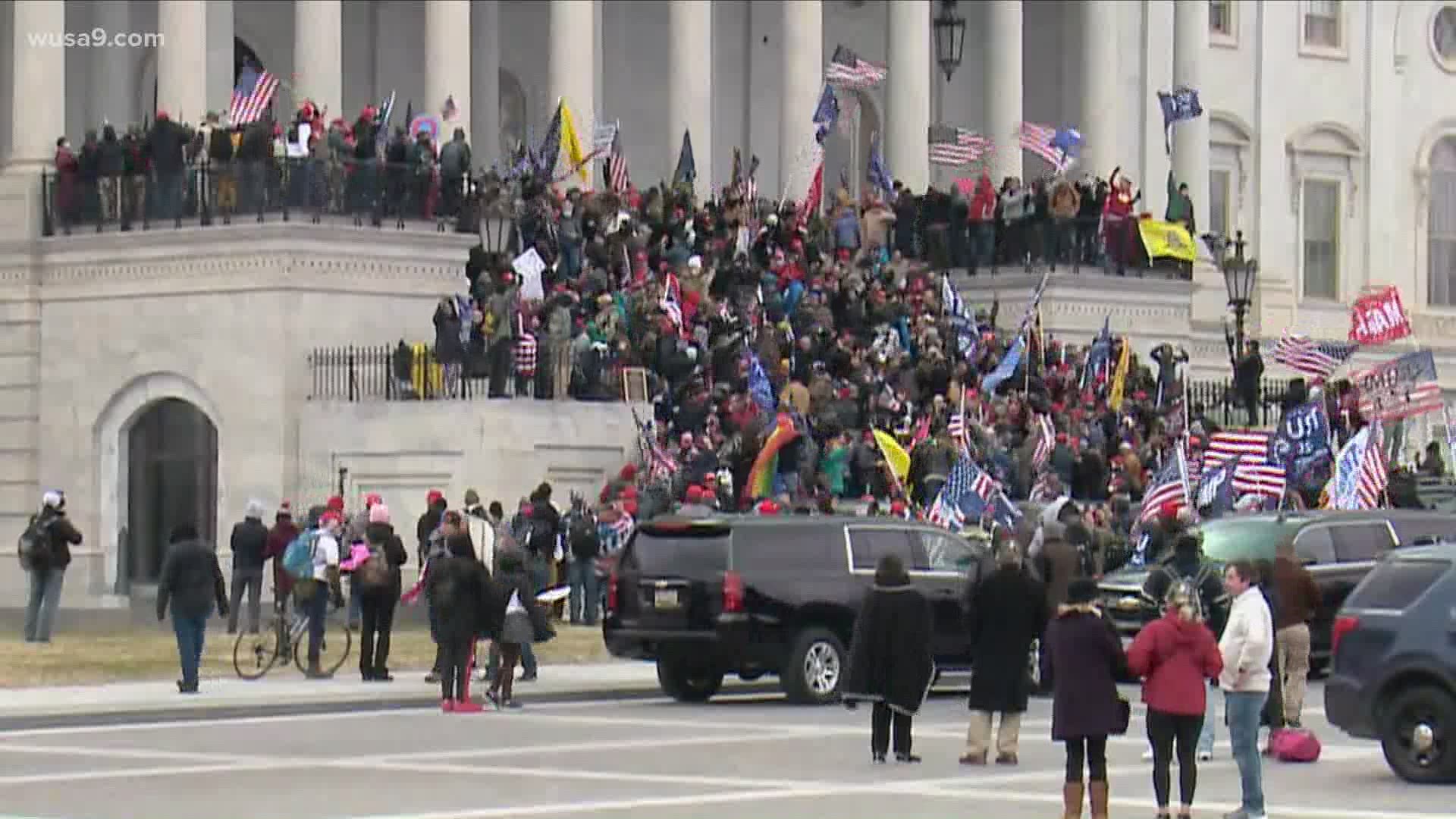 Roads are shut down around the U.S. Capitol, where protesters broke down barricades and charged the steps and clashing with police.