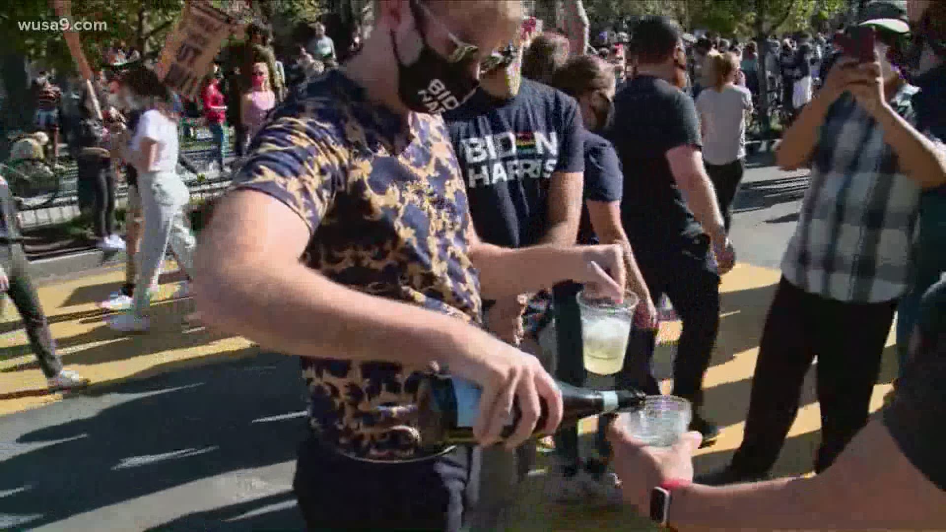 People were seen cheering, singing and dancing on Black Lives Matter on Saturday.