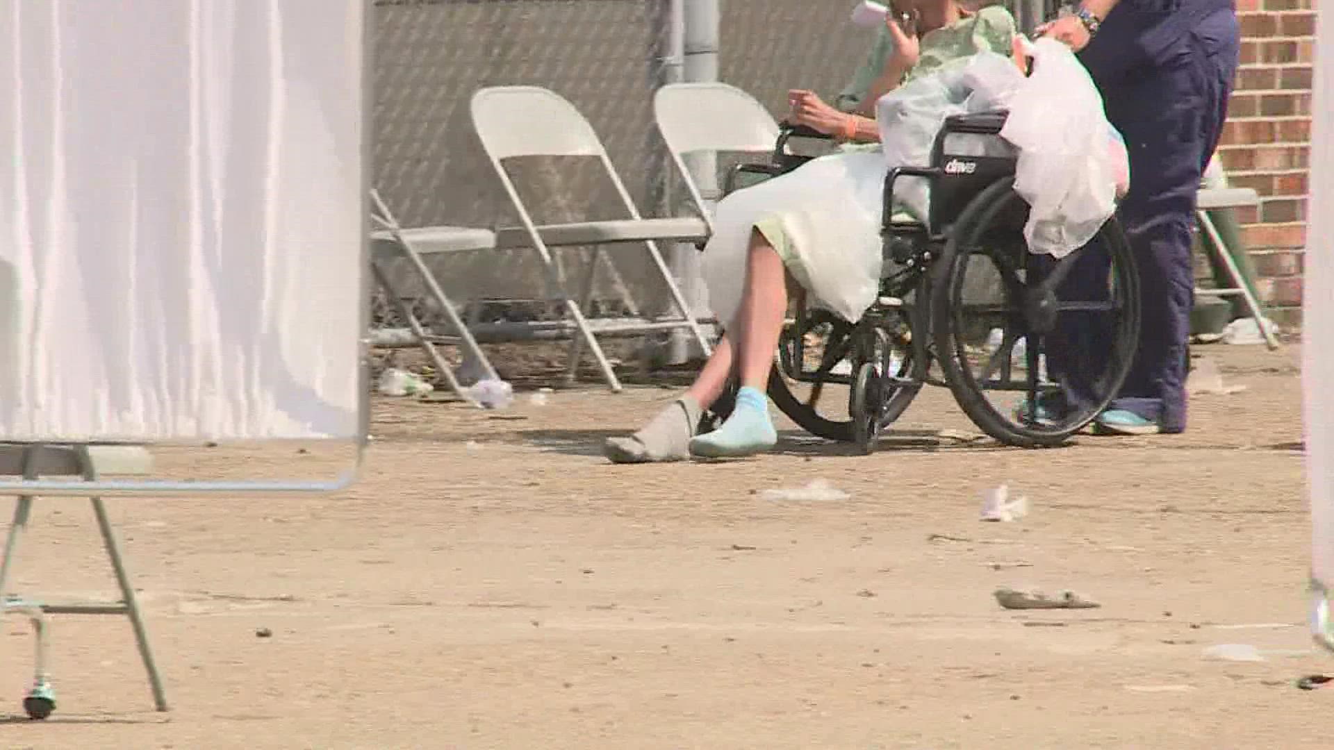 The housing of hundreds of nursing home residents is being investigated after four people die while evacuated. Conditions were described as sad.